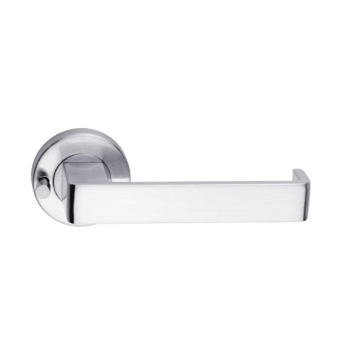 MDZ Lever 12 on Integrated Privacy Ø53 Round Rose, inc. Privacy Latch. in Polished Chrome