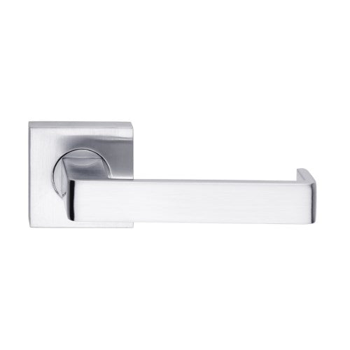 MDZ Lever 12 on 57mm x 57mm Square Rose. 316 in Polished Chrome