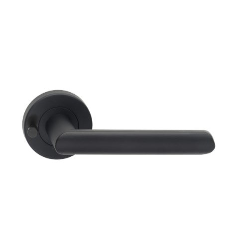 MDZ Lever 16 on Integrated Privacy Ø53 Round Rose, inc. Privacy Latch. in Black