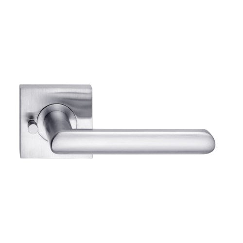 MDZ Lever 16 on Integrated Privacy 57mm x 57mm Square Rose. in Polished Chrome