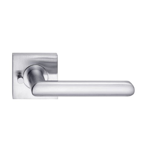 MDZ Lever 16 on Integrated Privacy 57mm x 57mm Square Rose. in Satin Chrome