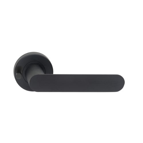 MDZ Lever 17 on Integrated Privacy Ø53 Round Rose, inc. Privacy Latch. in Black