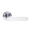MDZ Lever 17 on Integrated Privacy Ø53 Round Rose, inc. Privacy Latch. in Polished Chrome