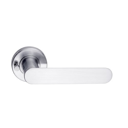 MDZ Lever 17 on Integrated Privacy Ø53 Round Rose, inc. Privacy Latch. in Polished Chrome