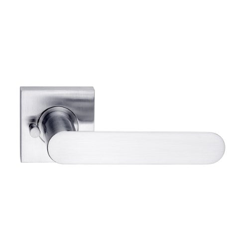 MDZ Lever 17 on Integrated Privacy 57mm x 57mm Square Rose. in Polished Chrome