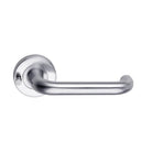 DormaKaba Madinoz Lever 018 door handle with sleek design and metallic finish on a modern door.