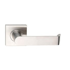 MDZ Lever 21 on 57mm x 57mm Square Rose. 316 Marine Grade (Pair) in Polished Stainless Steel