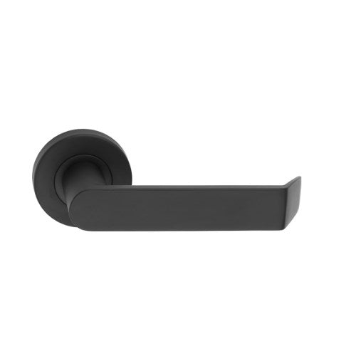 MDZ Lever 24 on Integrated Privacy Ø53 Round Rose, inc. Privacy Latch. in Black