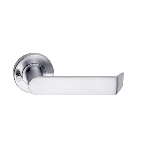 MDZ Lever 24 on Integrated Privacy Ø53 Round Rose, inc. Privacy Latch. in Polished Chrome