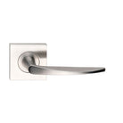 MDZ Lever 25 on 57mm x 57mm Square Rose. 316 Marine Grade (Pair) in Polished Stainless Steel