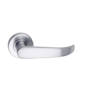 MDZ Lever 26 on Ø53mm Round Rose. in Polished Chrome