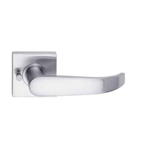 MDZ Lever 26 on Integrated Privacy 57mm x 57mm Square Rose. in Polished Chrome