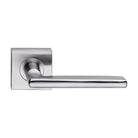 MDZ Lever 27T on 57mm x 57mm Square Rose. 316 Marine Grade (Pair) in Polished Stainless Steel
