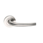 MDZ Lever 32 on Ø53mm Round Rose. 316 Marine Grade (Pair) in Polished Stainless Steel