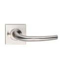 MDZ Lever 32 on Integrated Privacy 57mm x 57mm Square Rose. 316 Marine Grade (Pair) in Polished Stainless Steel