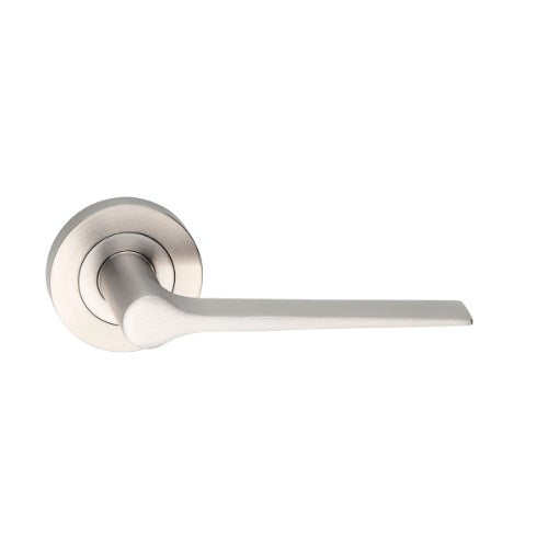 MDZ Lever 34 on Ø53mm Round Rose. 316 Marine Grade (Pair) in Polished Stainless Steel
