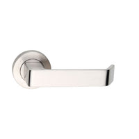 MDZ Lever 39 on Ø53mm Round Rose. 316 Marine Grade (Pair) in Polished Stainless Steel
