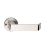 MDZ Lever 39 on Integrated Privacy Ø53 Round Rose, inc. Privacy Latch. 316 Marine Grade (Pair) in Polished Stainless