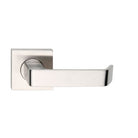 MDZ Lever 39 on 57mm x 57mm Square Rose. 316 Marine Grade (Pair) in Polished Stainless Steel