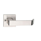 MDZ Lever 39 on Integrated Privacy 57mm x 57mm Square Rose. 316 Marine Grade (Pair) in Polished Stainless Steel
