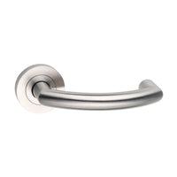 MDZ Lever 60T on Ø53mm Round Rose. 316 Marine Grade (Pair) in Polished Stainless Steel