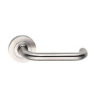 MDZ Lever 70T on Ø53mm Round Rose. 316 Marine Grade (Pair) in Polished Stainless Steel