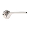 MDZ Lever 114 on Integrated Privacy Ø53 Round Rose, inc. Privacy Latch. 316 Marine Grade (Pair) in Satin Stainless