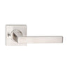 MDZ Lever 117 on Integrated Privacy 57mm x 57mm Square Rose. 316 Marine Grade (Pair) in Polished Stainless