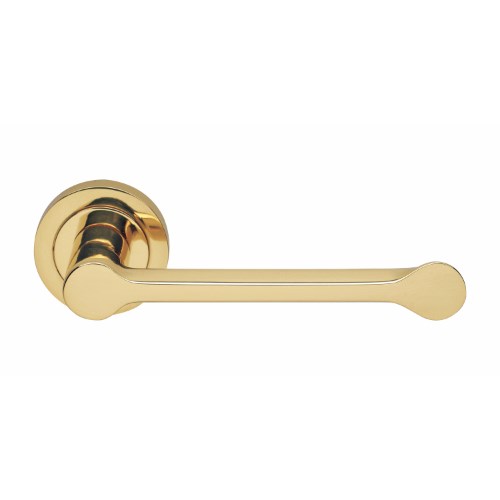 ALAMARO - passage lever set square rose (50mm) without latch in Polished Brass