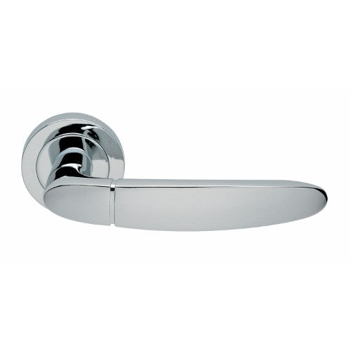 ATENA - passage lever set square rose (50mm) without latch in Polished Chrome