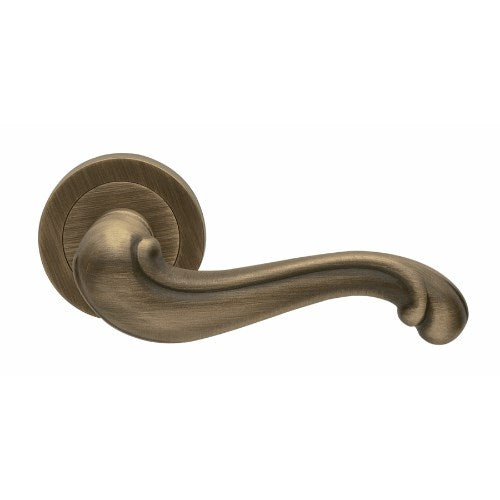 BAROCCO - passage lever set round rose (50mm) without latch  in Brushed Bronze Matte