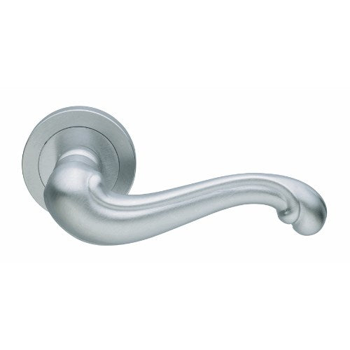 BAROCCO - passage lever set round rose (50mm) without latch  in Satin Chrome