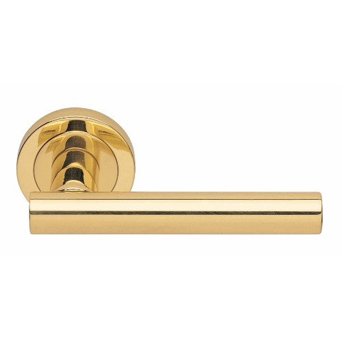 CALLA - passage lever set square rose (50mm) without latch in Polished Brass