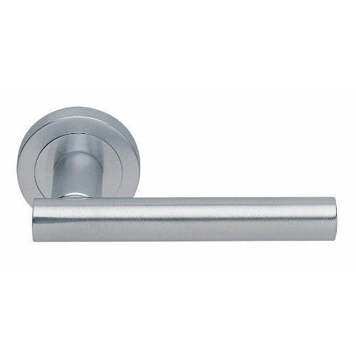 CALLA - passage lever set square rose (50mm) without latch in Satin Chrome