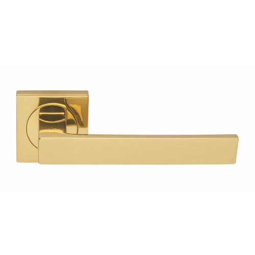 CLINIA - passage lever set square rose (50mm) without latch in Polished Brass