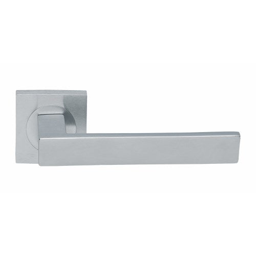 CLINIA - passage lever set square rose (50mm) without latch in Satin Chrome