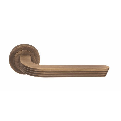 CLOUD - passage lever set round rose (50mm) without latch  in Brushed Bronze Matte