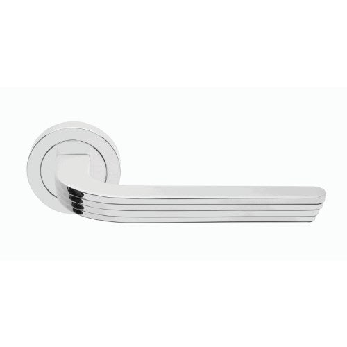 CLOUD - passage lever set round rose (50mm) without latch  in Polished Chrome