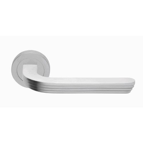 CLOUD - passage lever set round rose (50mm) without latch  in Satin Chrome