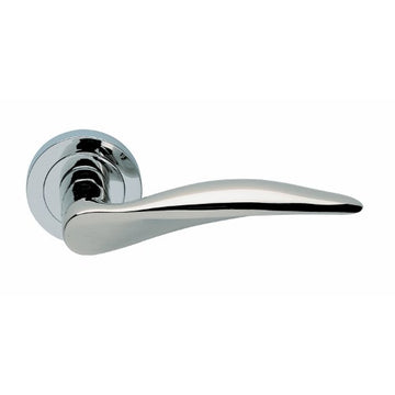DALI - privacy lever set round rose (50mm) including privacy latch  in Polished Chrome