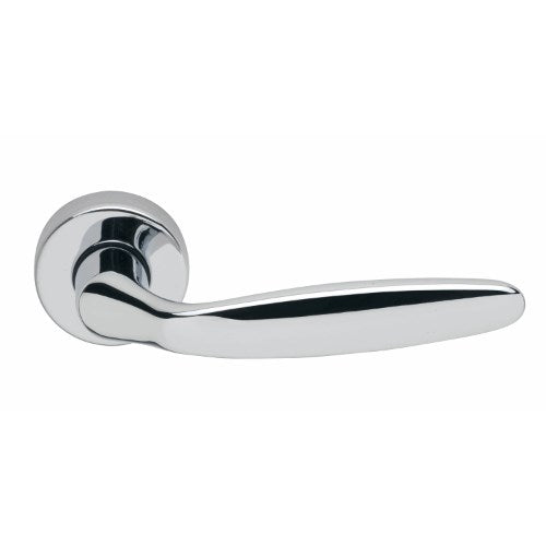 DERBY - passage lever set round rose (50mm) without latch  in Polished Chrome