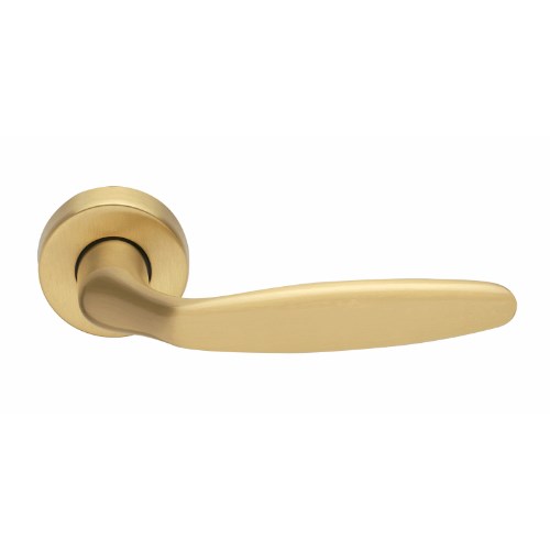 DERBY - passage lever set round rose (50mm) without latch  in Satin Brass