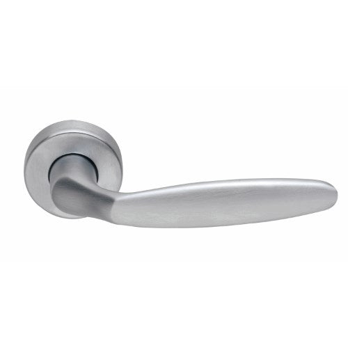 DERBY - passage lever set round rose (50mm) without latch  in Satin Chrome
