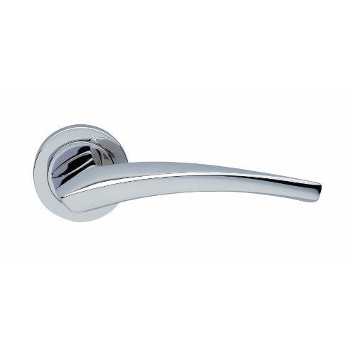 DUNE - passage lever set square rose (50mm) without latch in Polished Chrome