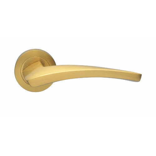 DUNE - passage lever set square rose (50mm) without latch in Satin Brass