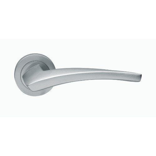 DUNE - passage lever set square rose (50mm) without latch in Satin Chrome