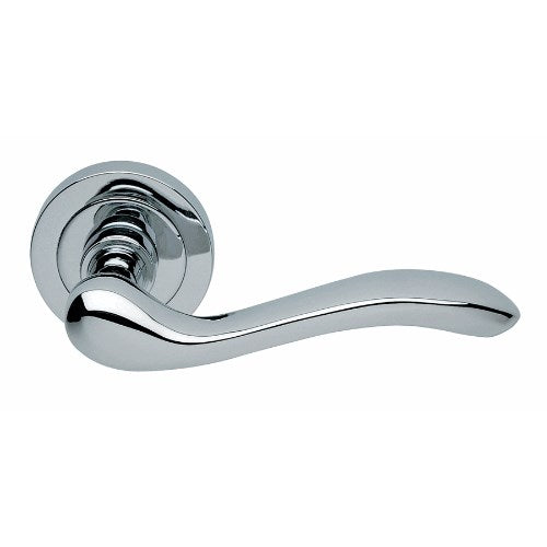 ERICA - passage lever set round rose (50mm) without latch  in Polished Chrome