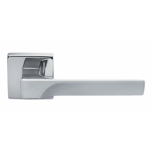 FLASH - passage lever set square rose (50mm) without latch in Polished Chrome