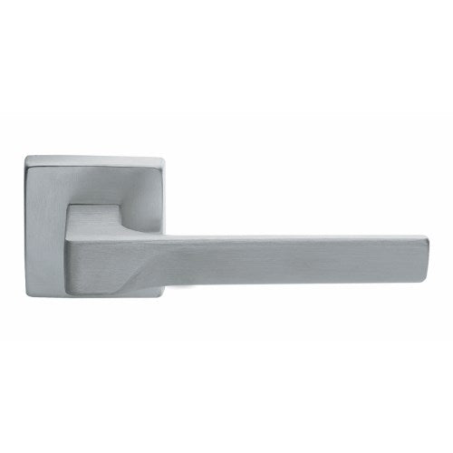 FLASH - passage lever set square rose (50mm) without latch in Satin Chrome