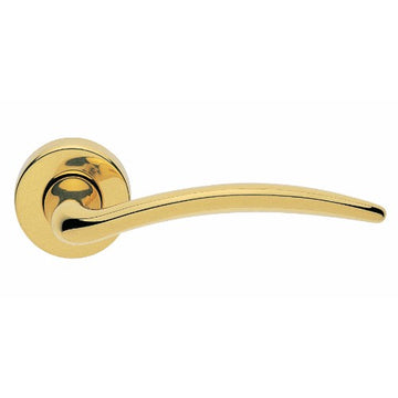 FRANCY - passage lever set square rose (50mm) without latch in Polished Brass